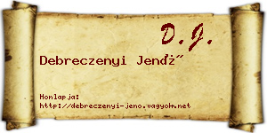 Debreczenyi Jenő névjegykártya