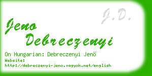 jeno debreczenyi business card